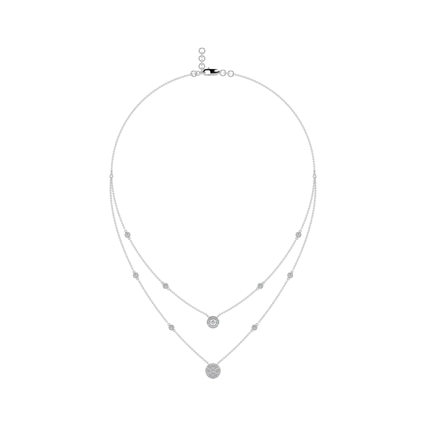 Guru Jewel's Round Diamond Studded Prepossessing Silver Pendent For Her