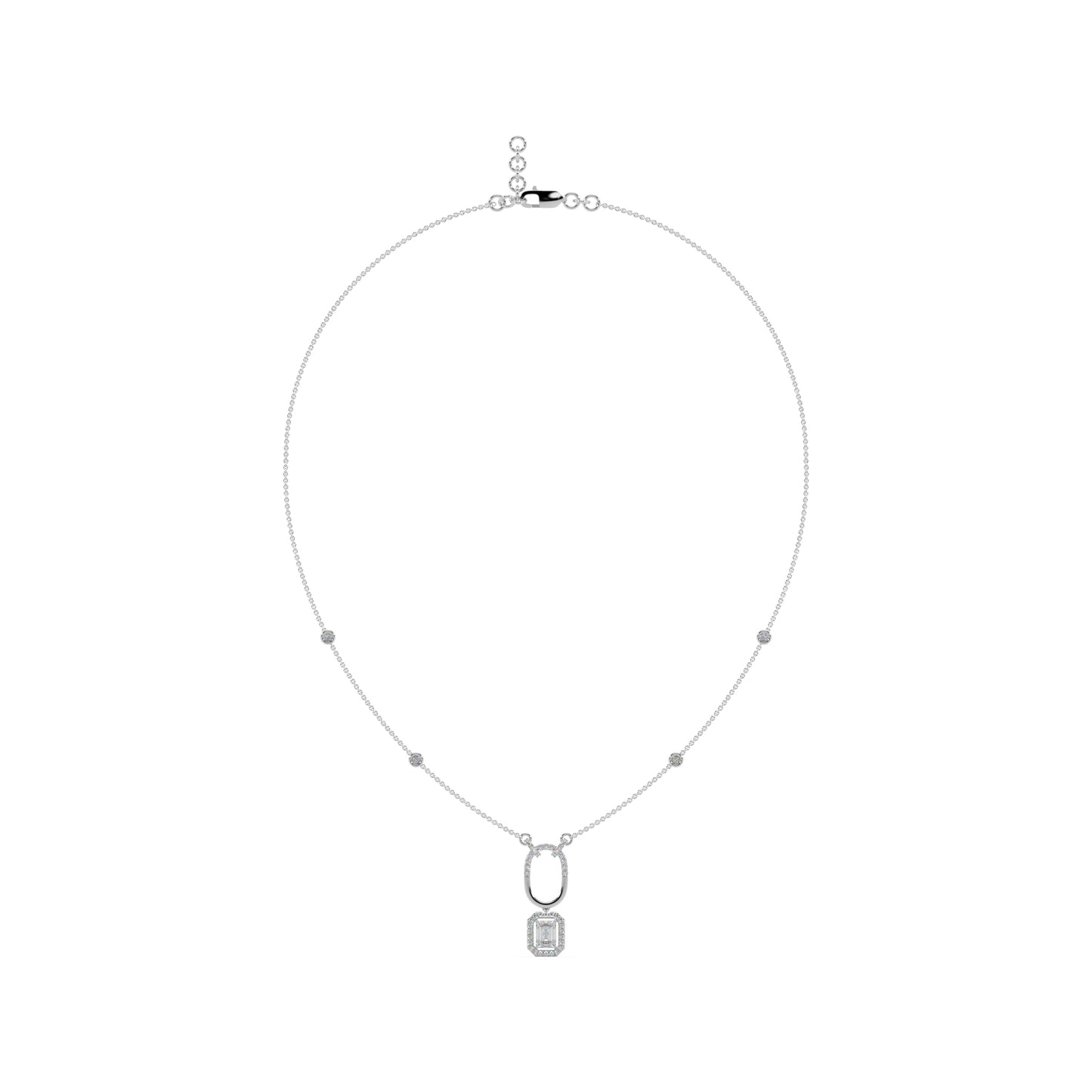 Guru Jewel's Round And Fancy Diamond Studded Fascinating Silver Pendent For Her