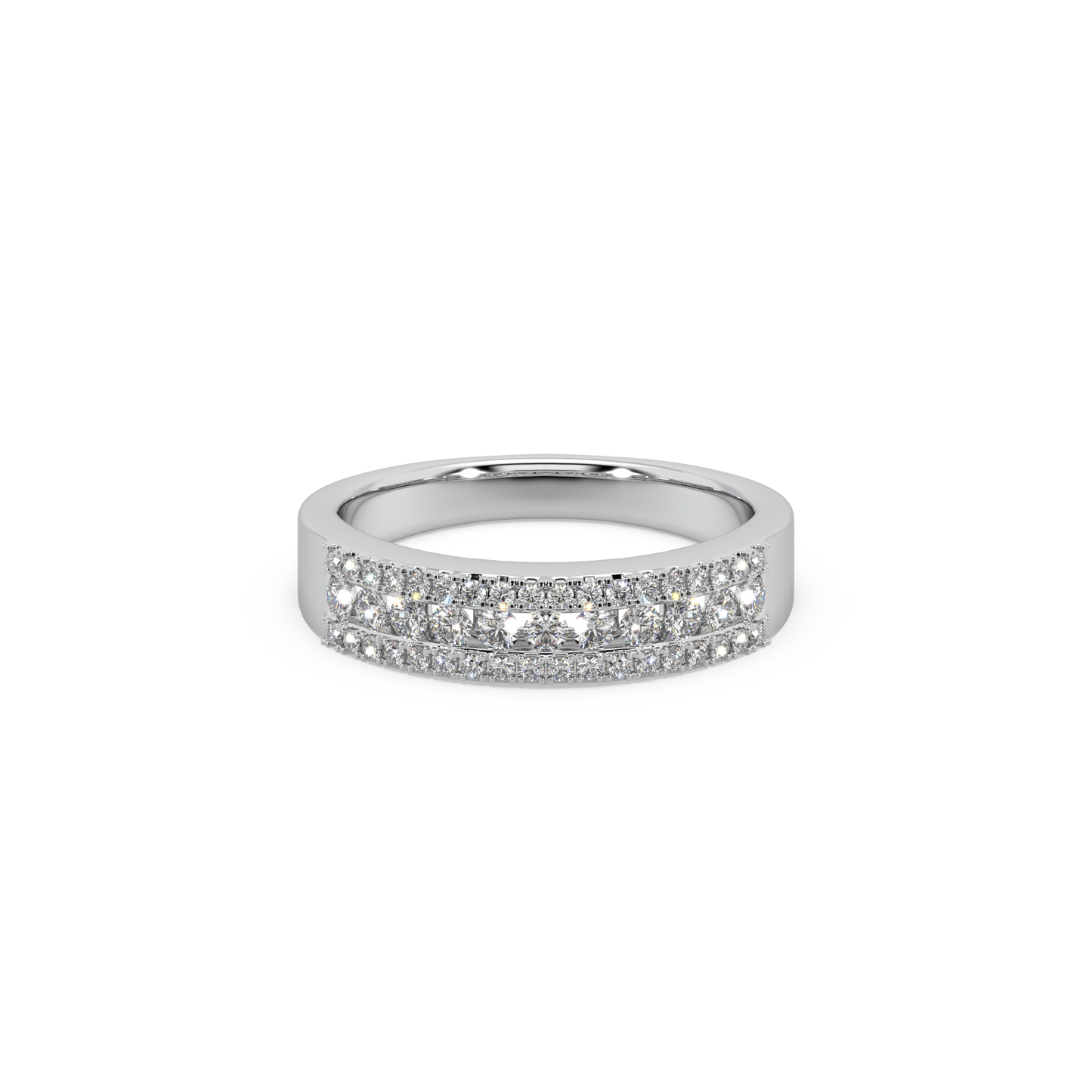Impressive 925 Silver Moissanite Studded Ladies Ring For Her