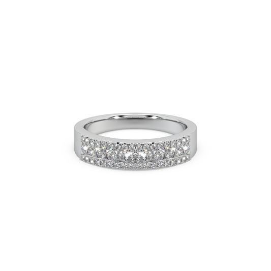 Impressive 925 Silver And Diamond Studded Ladies Ring For Her