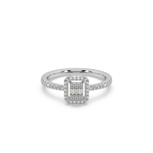Beautiful 925 Silver And Diamond Studded  Ladies Ring For Her