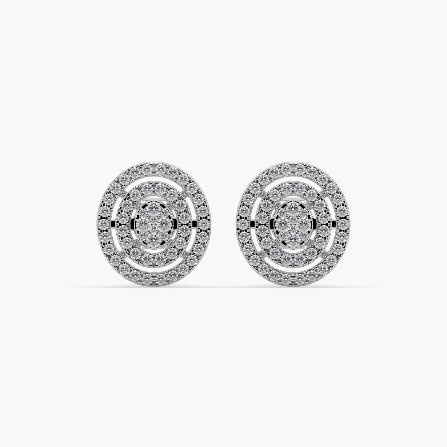 Guru Jewel's Impressive Diamond Studded Silver Earrings For Her