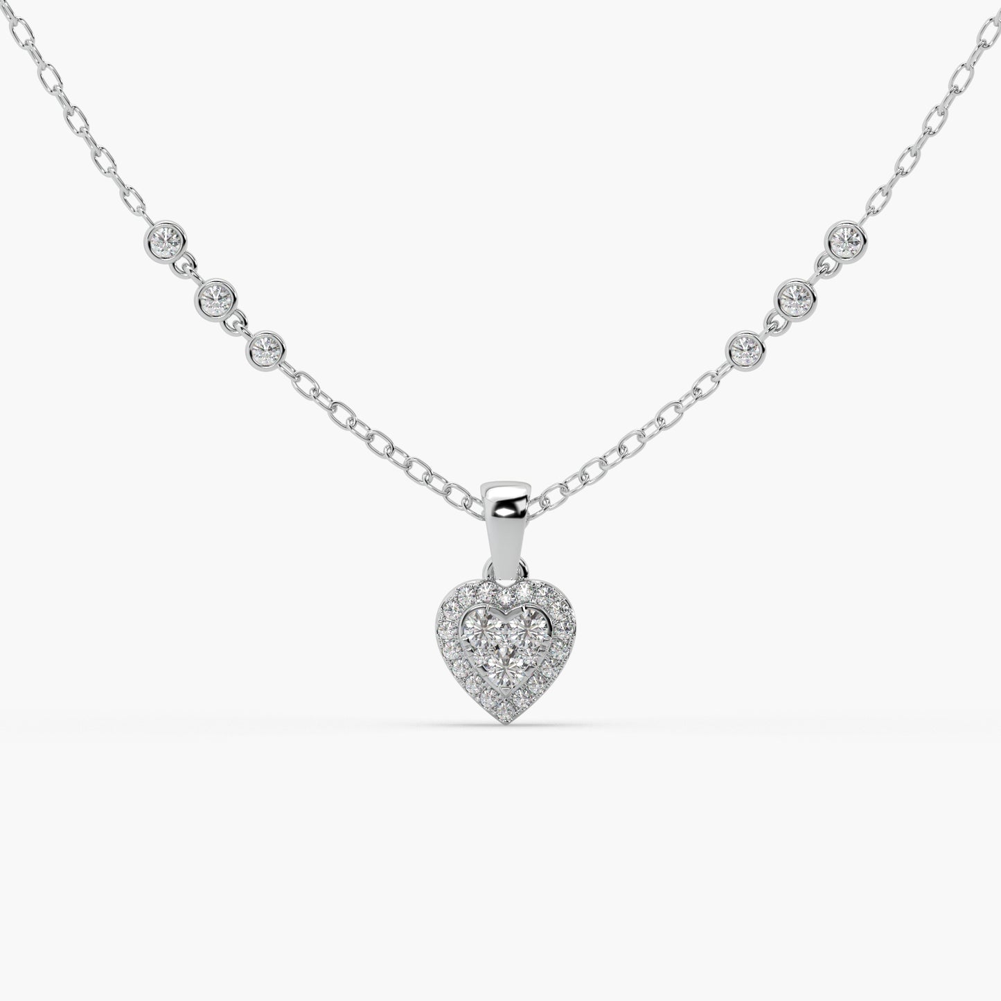 Guru Jewel's Attractive Diamond Studded In Silver Only Pendant For Her