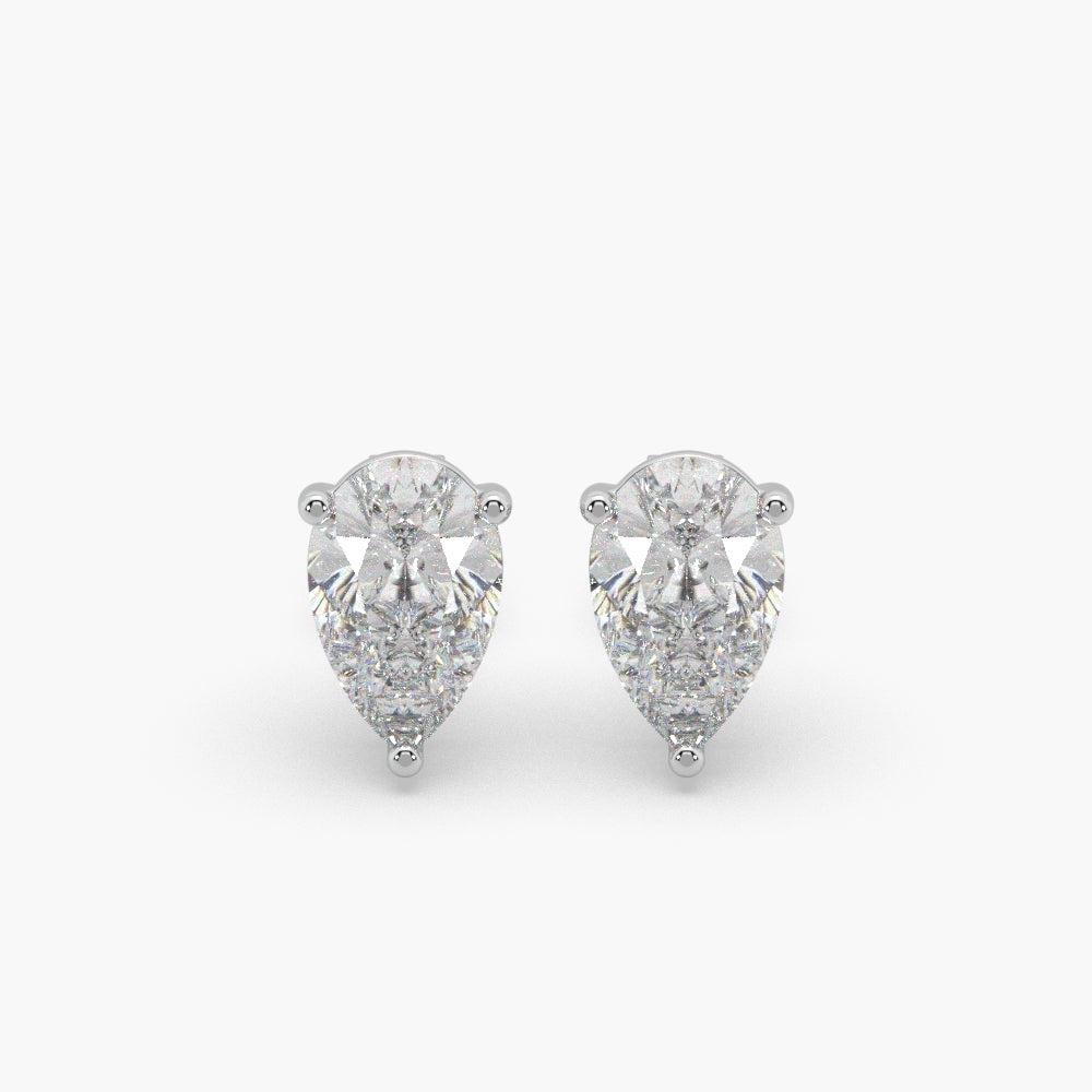 Guru Jewel's Pear Shaped Fancy Solitaire Studded In Silver Exclusive Earrings For Her