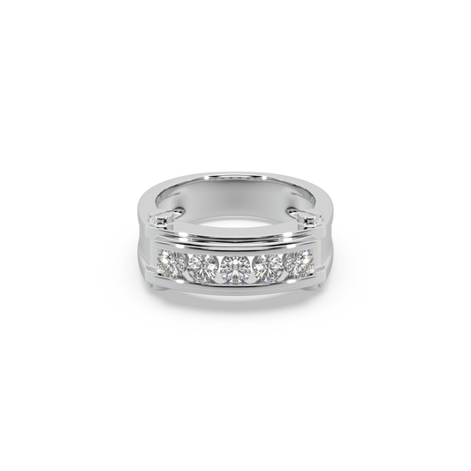 Attractive 925 Silver Stunning Diamond 1.20 Ct Studded Gents Ring For Him