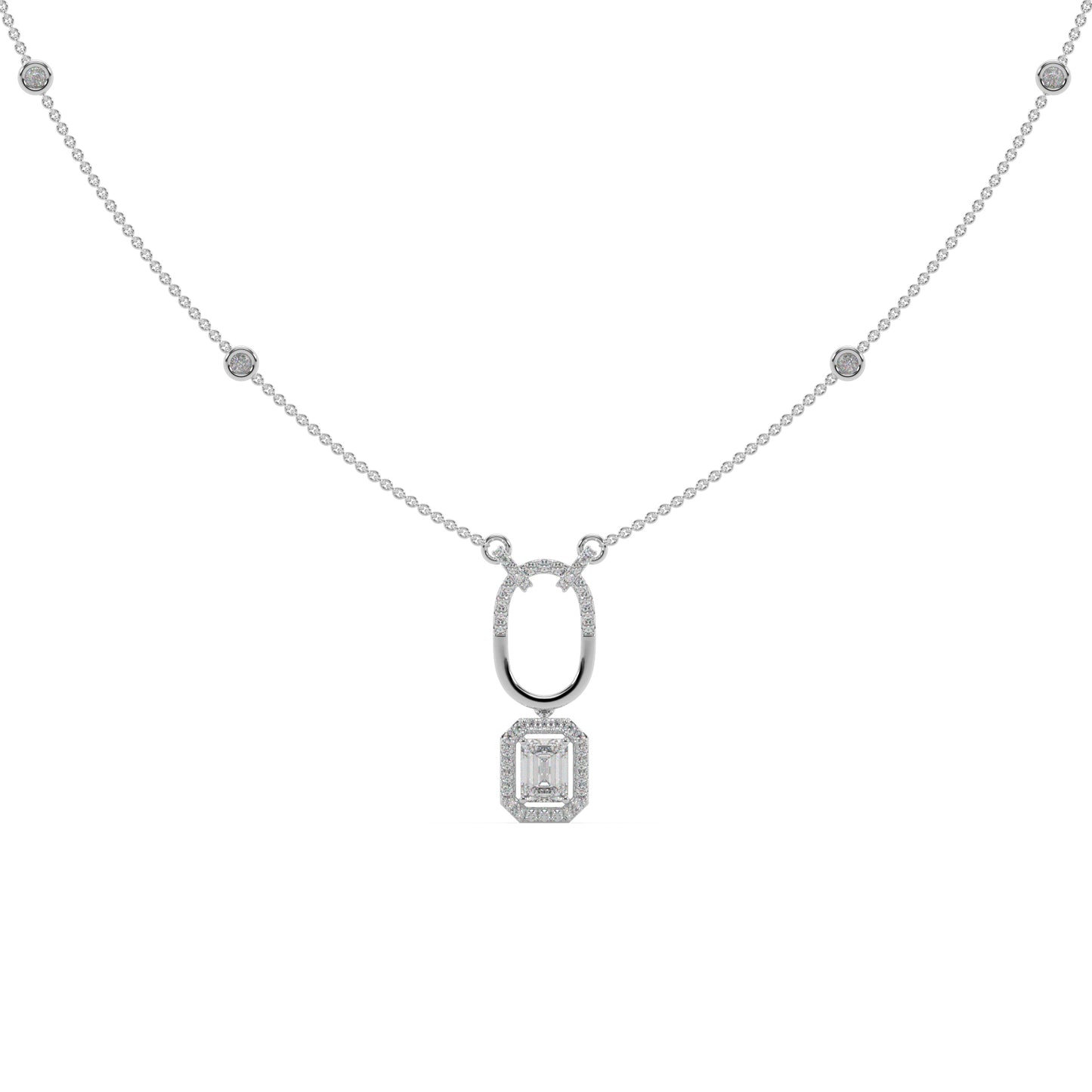 Guru Jewel's Round And Fancy Diamond Studded Fascinating Silver Pendent For Her