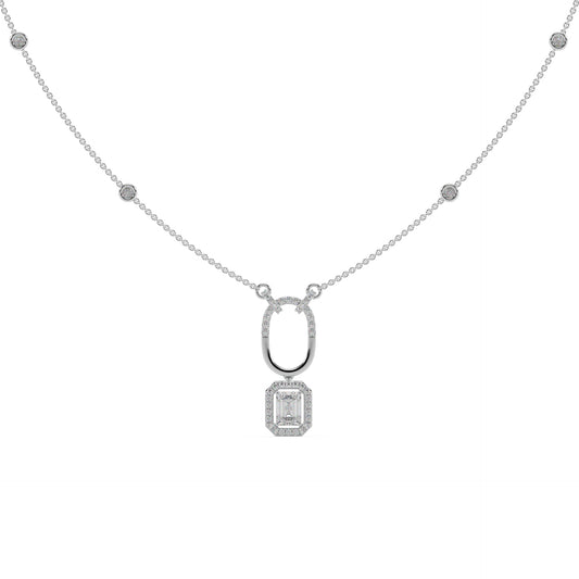 Guru Jewel's Round And Fancy Diamond Studded Fascinating Silver Pendent For Her