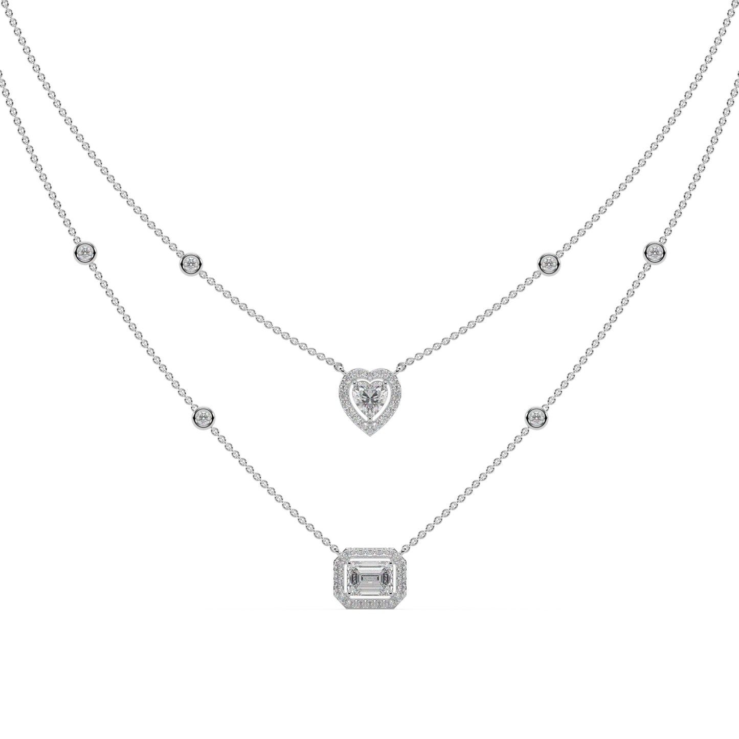 Guru Jewel's Fancy Diamond Studded Exclusive Silver Pendent For Her