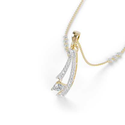 Guru Jewel's Radiant Sweeping Marquise Crystal Silver Pendant for Her