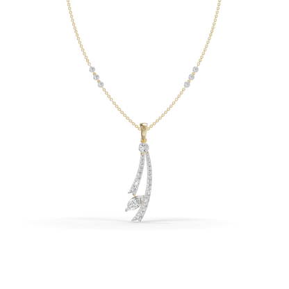 Guru Jewel's Radiant Sweeping Marquise Crystal Silver Pendant for Her