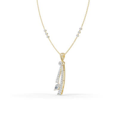 Guru Jewel's Radiant Sweeping Marquise Crystal Silver Pendant for Her