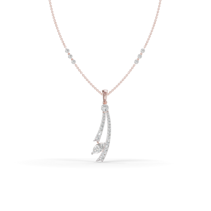Guru Jewel's Radiant Sweeping Marquise Crystal Silver Pendant for Her
