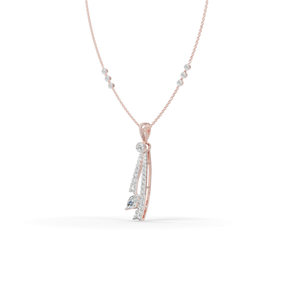 Guru Jewel's Radiant Sweeping Marquise Crystal Silver Pendant for Her