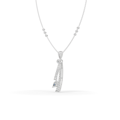 Guru Jewel's Radiant Sweeping Marquise Crystal Silver Pendant for Her