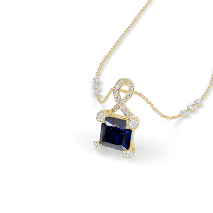 Guru Jewel's Modern Swirl-Accented Princess Centerpiece Pendant for Her