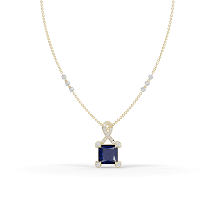 Guru Jewel's Modern Swirl-Accented Princess Centerpiece Pendant for Her