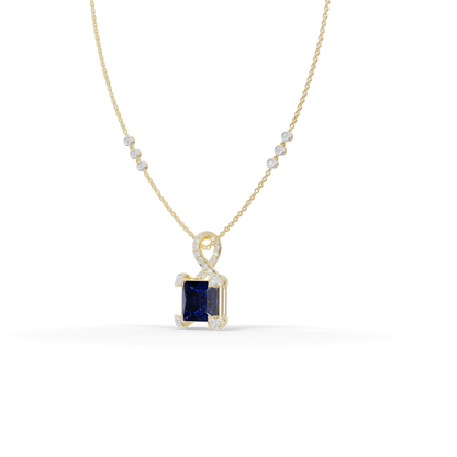 Guru Jewel's Modern Swirl-Accented Princess Centerpiece Pendant for Her