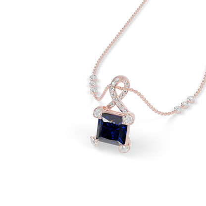 Guru Jewel's Modern Swirl-Accented Princess Centerpiece Pendant for Her