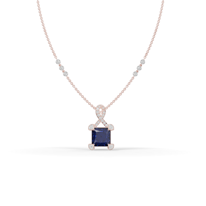 Guru Jewel's Modern Swirl-Accented Princess Centerpiece Pendant for Her