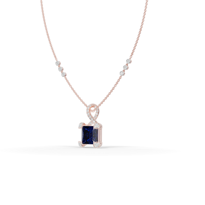 Guru Jewel's Modern Swirl-Accented Princess Centerpiece Pendant for Her