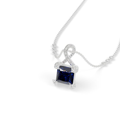 Guru Jewel's Modern Swirl-Accented Princess Centerpiece Pendant for Her