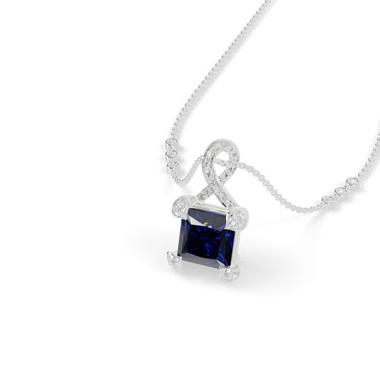 Guru Jewel's Modern Swirl-Accented Princess Centerpiece Pendant for Her