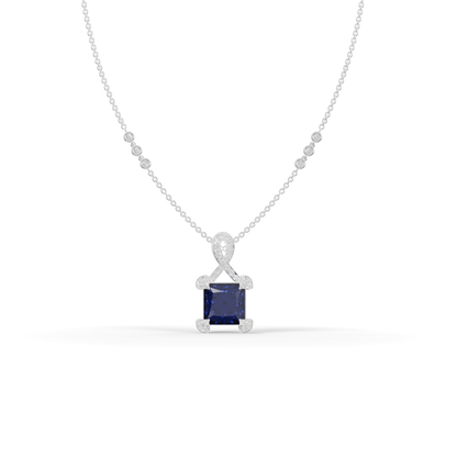 Guru Jewel's Modern Swirl-Accented Princess Centerpiece Pendant for Her