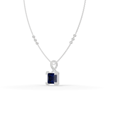 Guru Jewel's Modern Swirl-Accented Princess Centerpiece Pendant for Her
