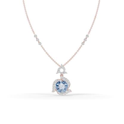 Guru Jewel's Luminous Blue Diamond-Simulant Swirl Statement Pendant for Her