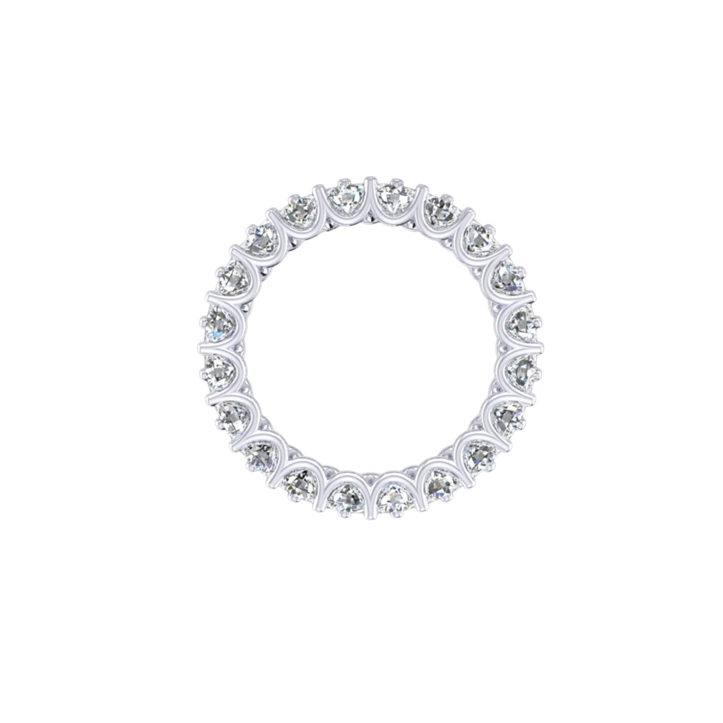 Guru Jewel's Round Diamond Studded Exclusive Silver Ring For Her