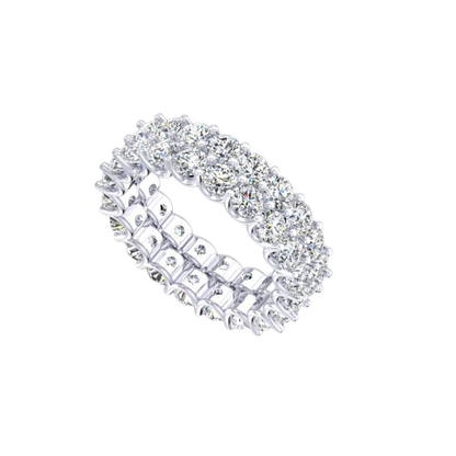 Guru Jewel's Round Diamond Studded Exclusive Silver Ring For Her