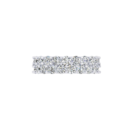 Guru Jewel's Round Diamond Studded Exclusive Silver Ring For Her