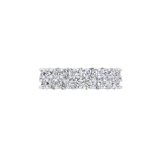 Guru Jewel's Round Diamond Studded Exclusive Silver Ring For Her