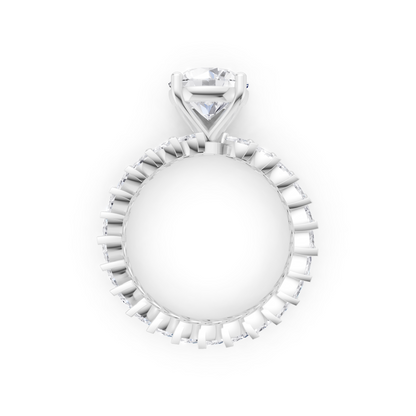 Exclusive Fancy C.Z Diamond Studded Silver Ring For Her