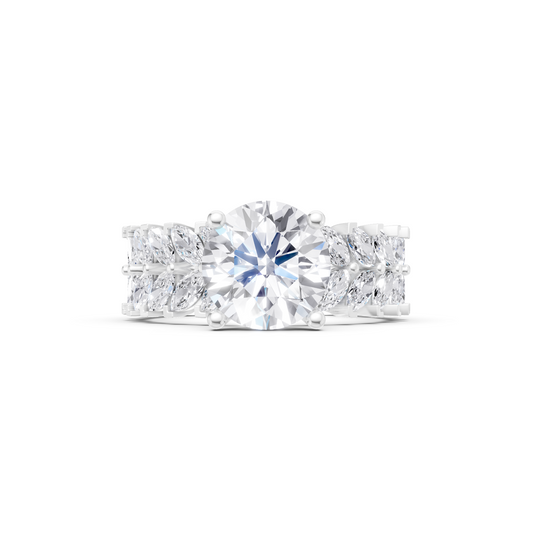 Exclusive Fancy C.Z Diamond Studded Silver Ring For Her