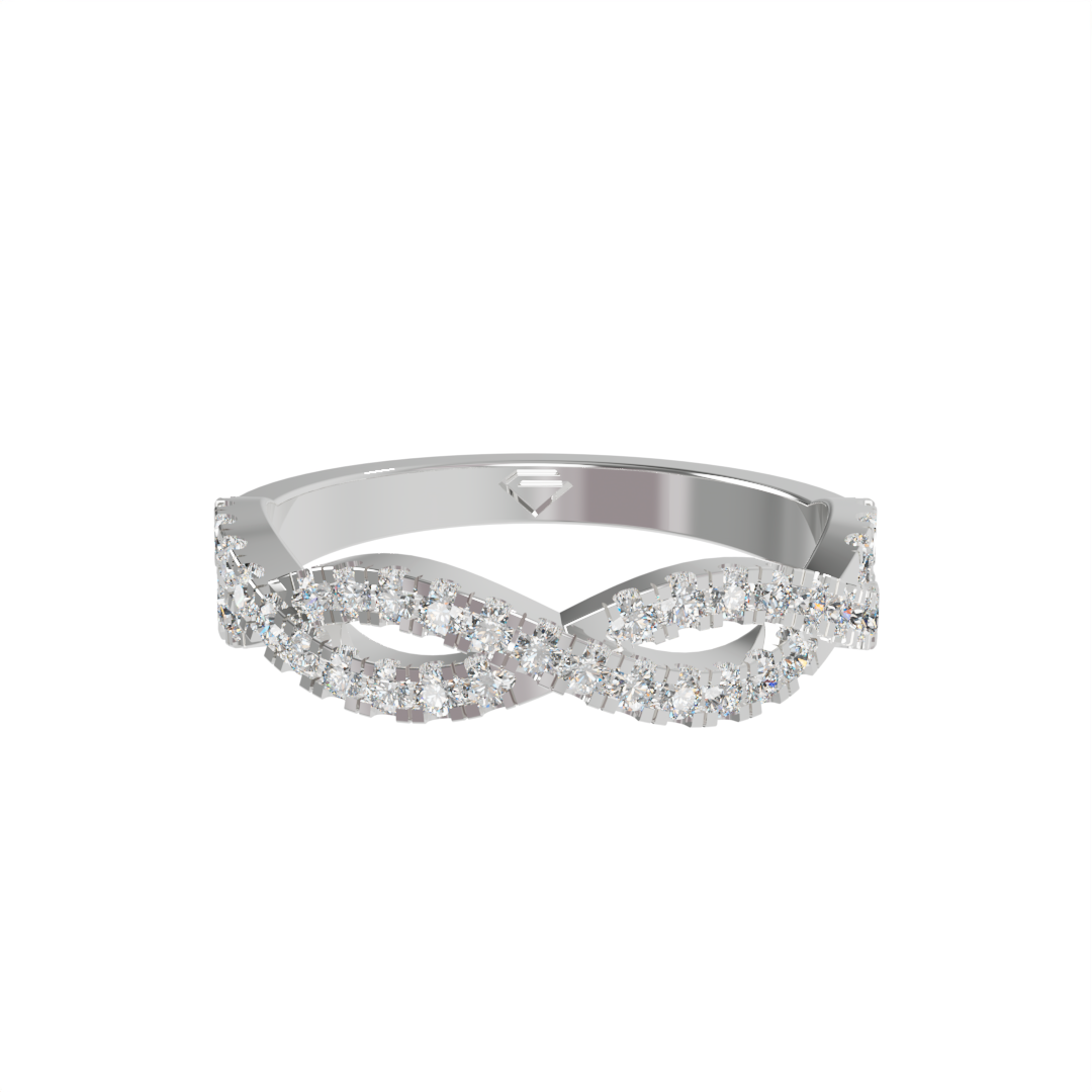 CZ DIAMOND STUDDED SILVER RING FOR HER