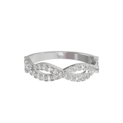 CZ DIAMOND STUDDED SILVER RING FOR HER