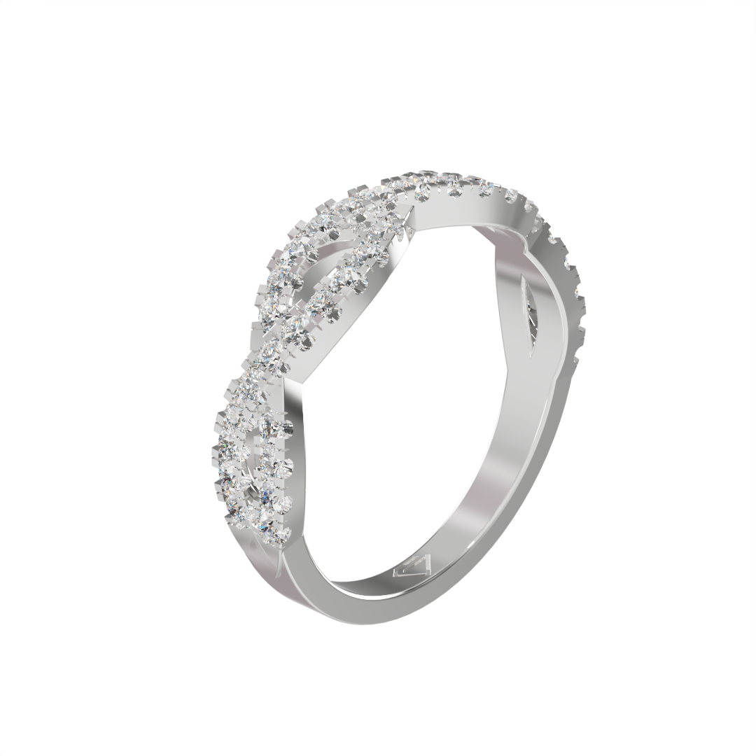 CZ DIAMOND STUDDED SILVER RING FOR HER