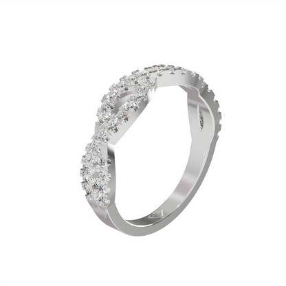CZ DIAMOND STUDDED SILVER RING FOR HER