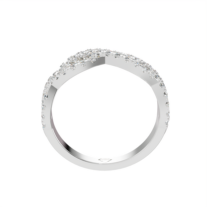 CZ DIAMOND STUDDED SILVER RING FOR HER