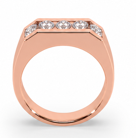 Guru Jewel's Round Round Diamond Studded Gents Silver Ring For Him
