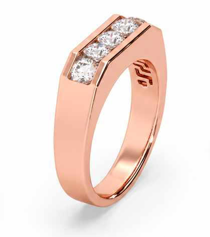 Guru Jewel's Round Round Diamond Studded Gents Silver Ring For Him