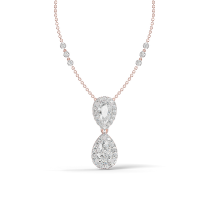 Guru Jewel's Luminous Linked Pear-Cluster Diamond-Simulant Pendant for Her