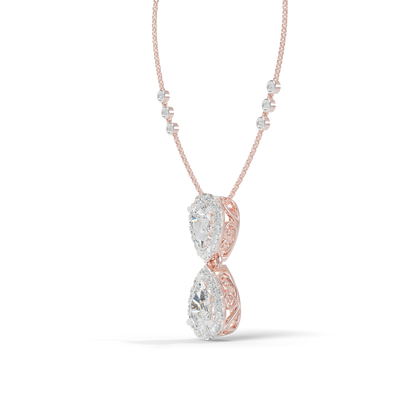 Guru Jewel's Luminous Linked Pear-Cluster Diamond-Simulant Pendant for Her