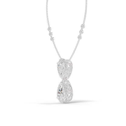 Guru Jewel's Luminous Linked Pear-Cluster Diamond-Simulant Pendant for Her