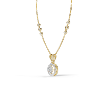 Guru Jewel's Modern Two-Tone Curved Cluster Silver Pendant for Her