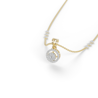 Guru Jewel's Modern Two-Tone Curved Cluster Silver Pendant for Her