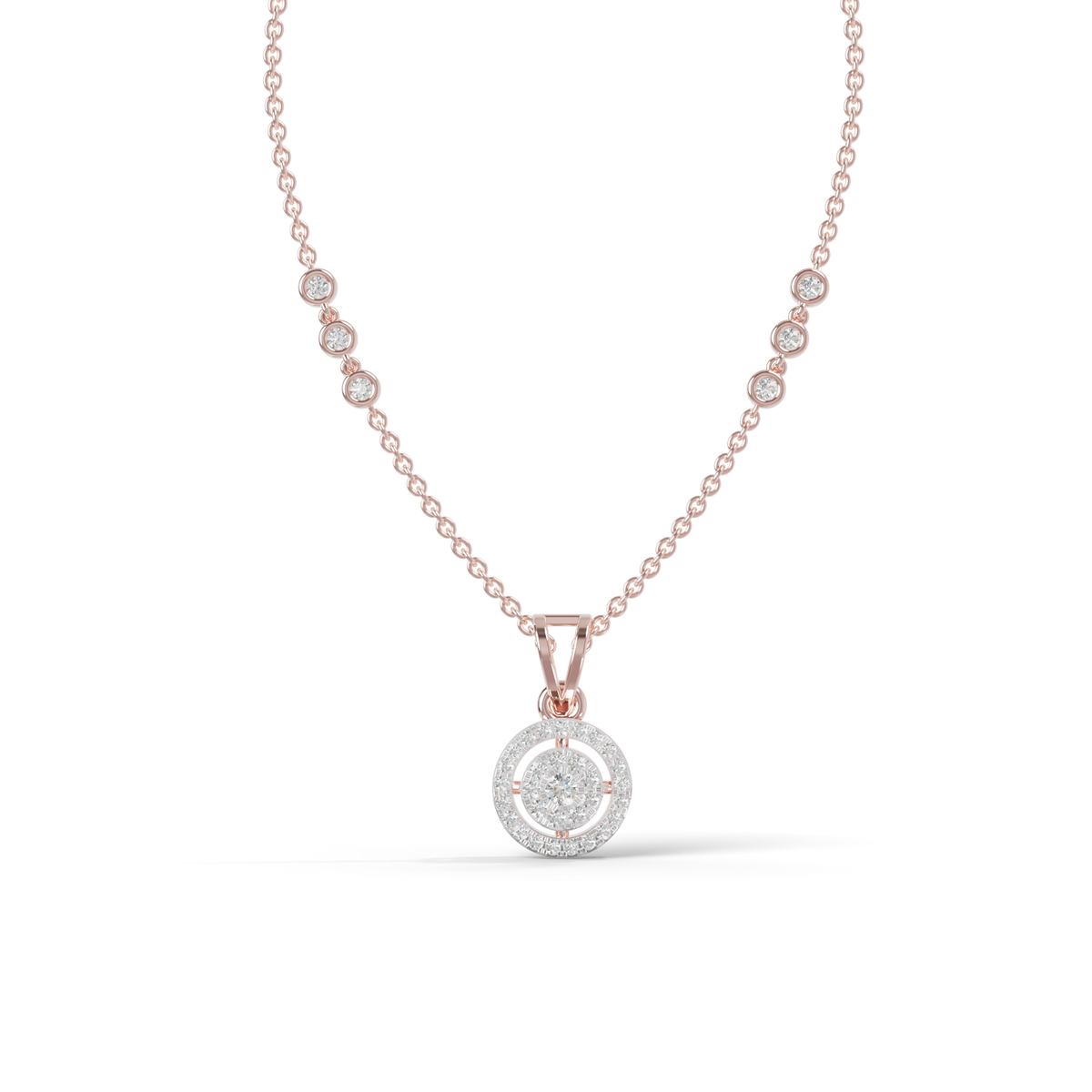 Guru Jewel's Modern Two-Tone Curved Cluster Silver Pendant for Her
