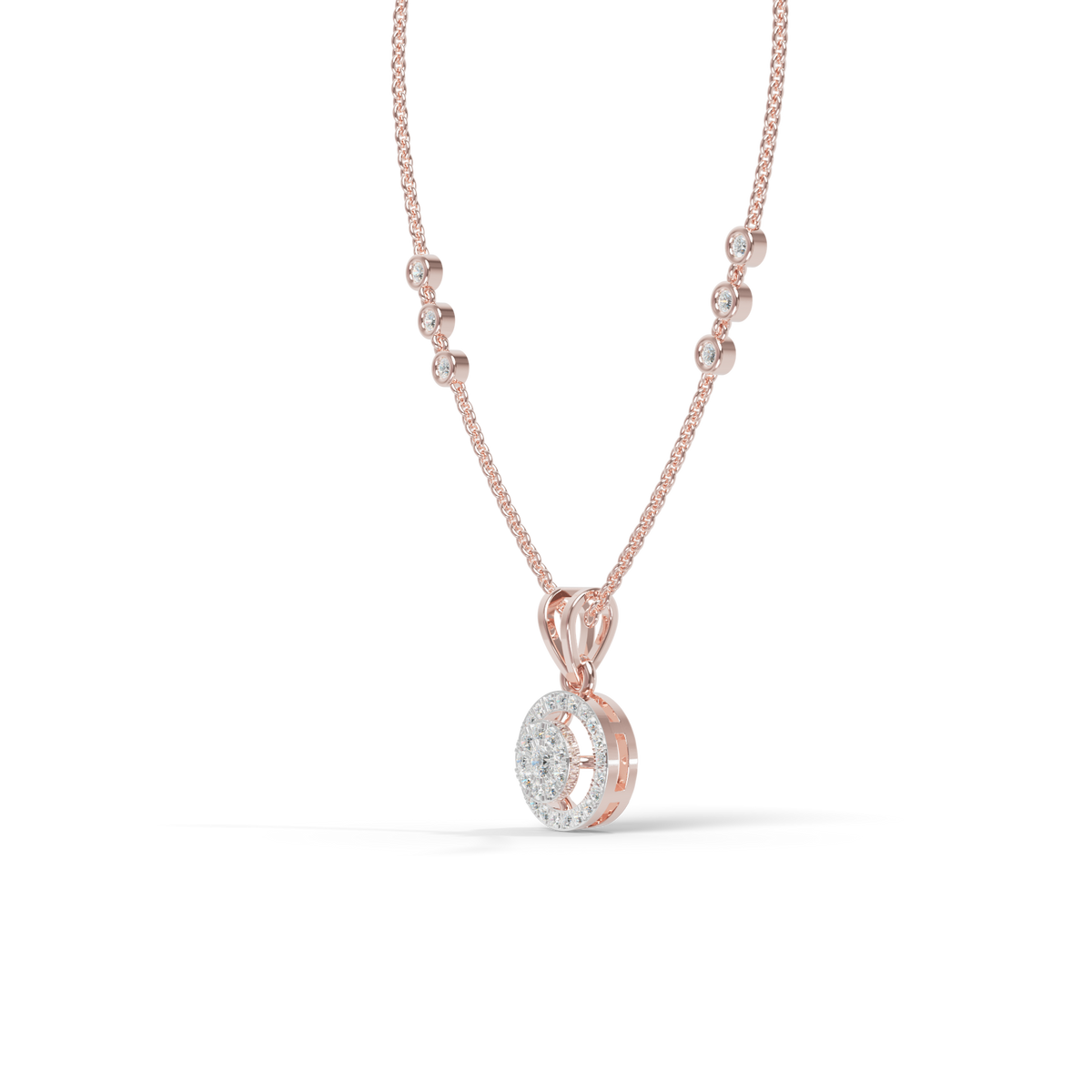 Guru Jewel's Modern Two-Tone Curved Cluster Silver Pendant for Her