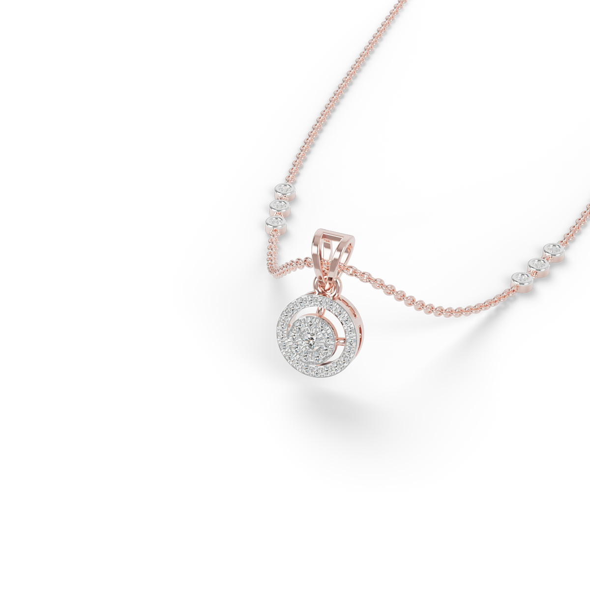 Guru Jewel's Modern Two-Tone Curved Cluster Silver Pendant for Her